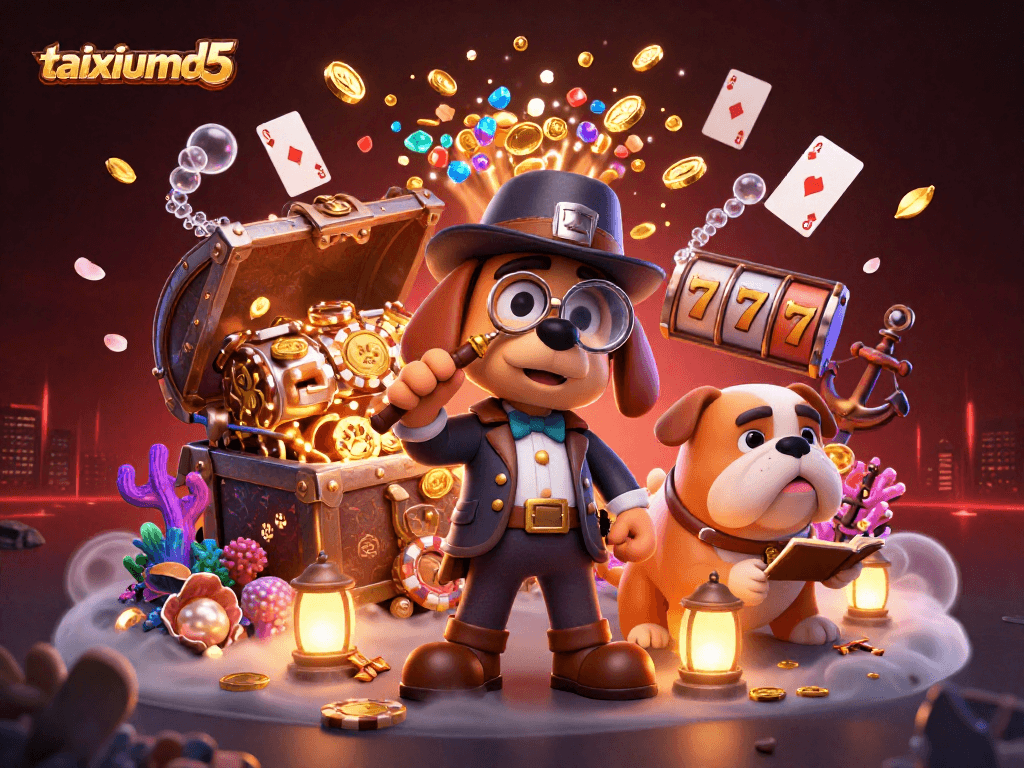 Engage with taixiumd5 as a detective uncovering winning strategies in a vibrant casino scene.