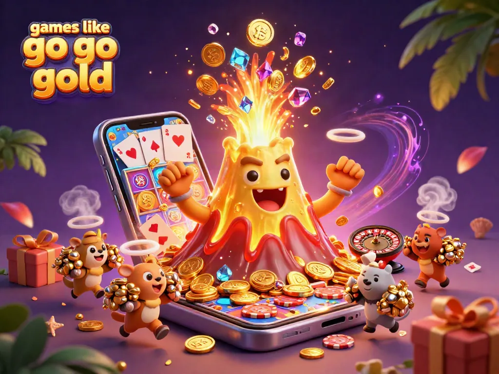 Play games like go go gold and win treasures from a magical golden volcano, with entertaining slots around