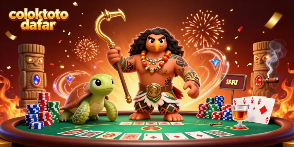 Join the vibrant gaming action at coloktoto daftar with bold characters and lively casino elements!