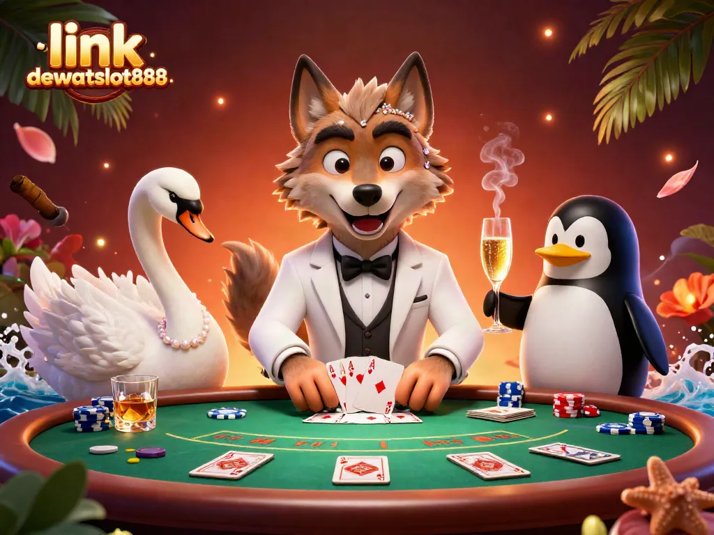 Permainan yang memukau di link dewataslot888 dengan wolf dan teman-teman di kasino.