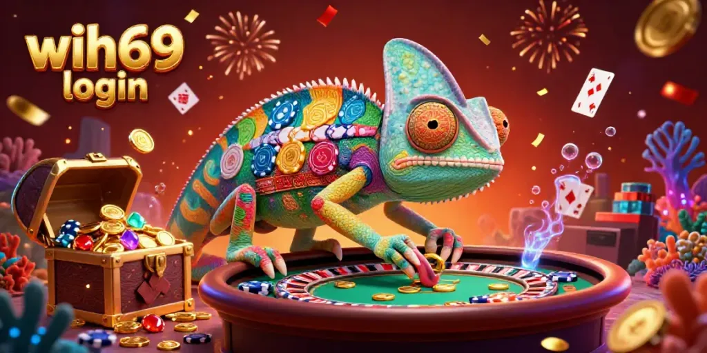 Menangkan permainan saat login di wih69 dengan penampilan chameleon kasino yang berwarna cerah.