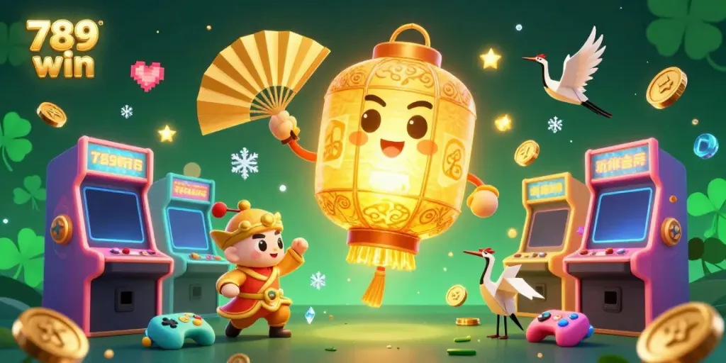 Experience big wins with 789 win at a dynamic night market casino featuring vibrant game elements and lucky symbols.