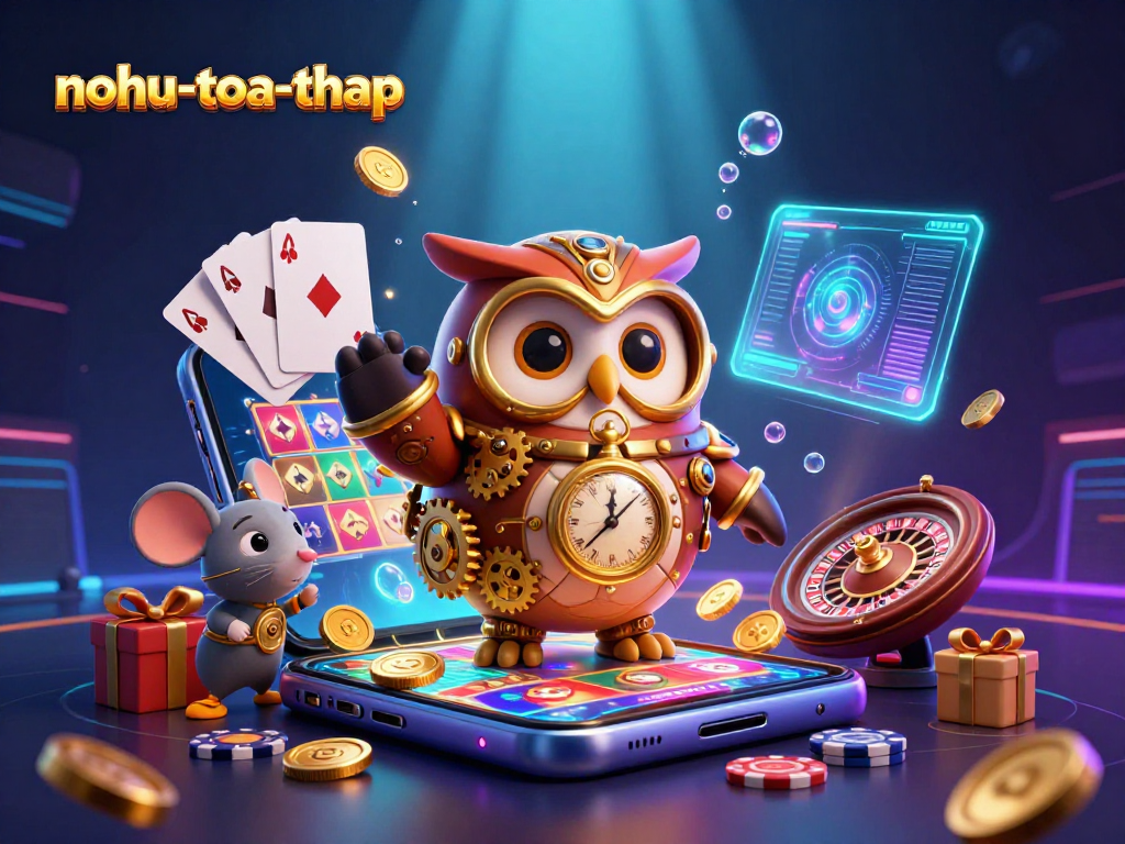 Spin the reels in nohu-toa-thap with vibrant casino elements and a steampunk twist