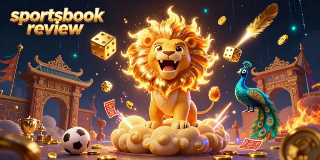Engage with this vibrant sportsbook review scene featuring dynamic characters and betting elements.