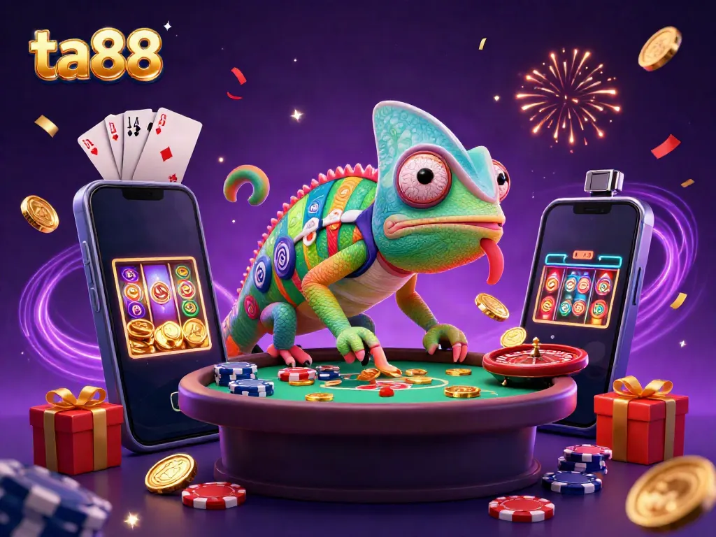 Engage in thrilling games at ta88 while the chameleon casino owner keeps a watchful eye on the action.