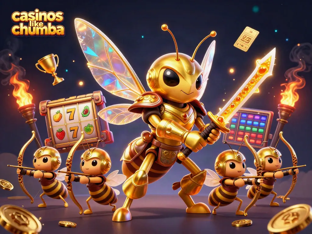 Experience the excitement of casinos like Chumba with engaging slot reels and golden elements.
