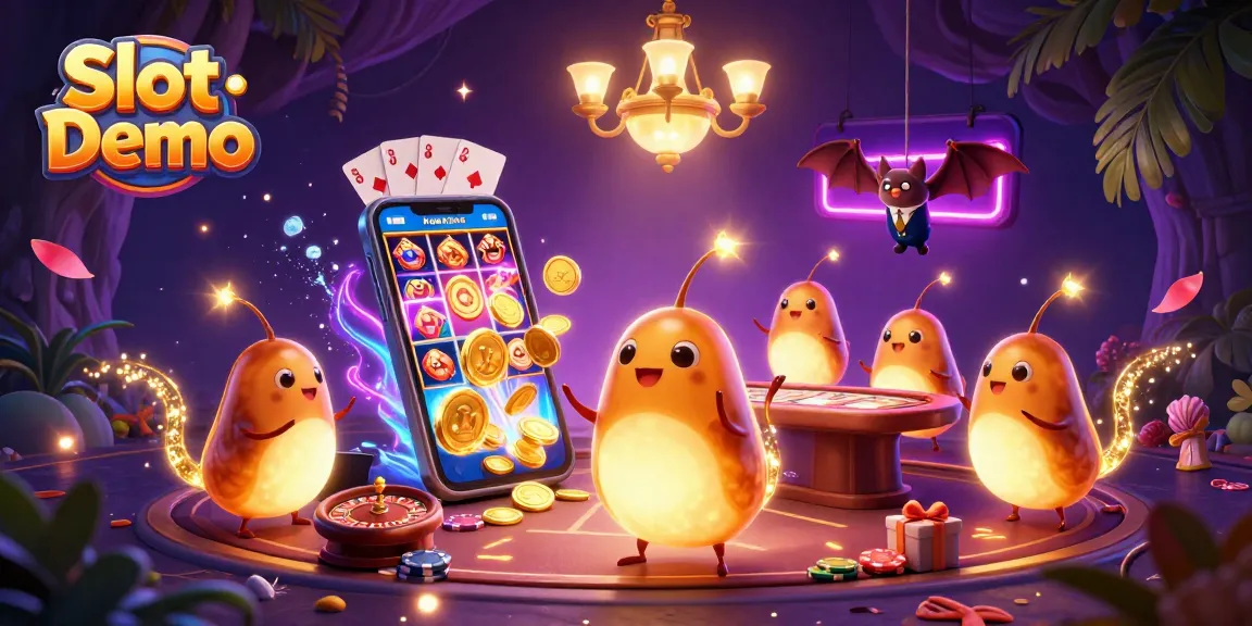 Experience the vibrant Slot Demo with colorful spinning reels and lively casino elements