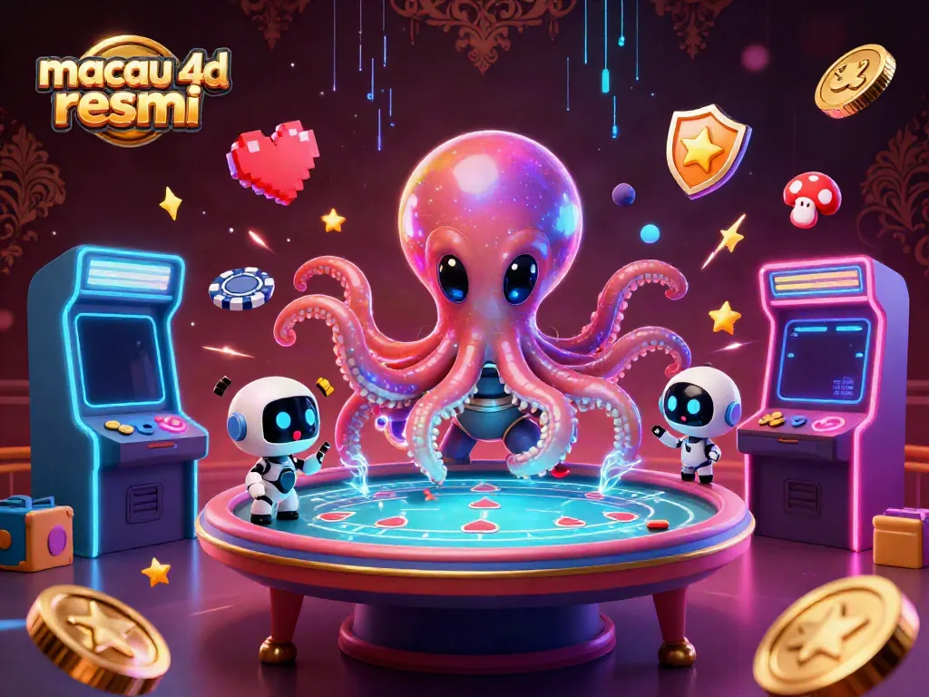 Bermain di situs macau 4d resmi dengan alien kartun dan chip poker luar angkasa yang menarik.