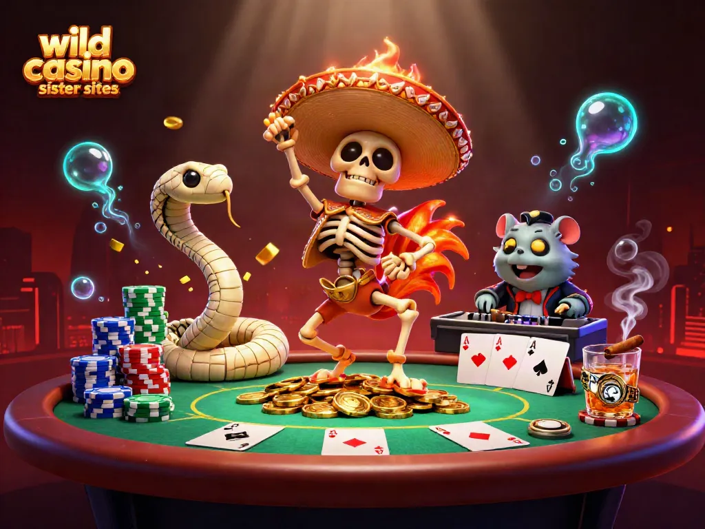 Discover exciting gameplay at wild casino sister sites with a vibrant 3D casino scene.