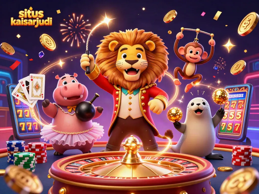 Experience the excitement of situs kaisarjudi with colorful characters and dynamic casino elements.