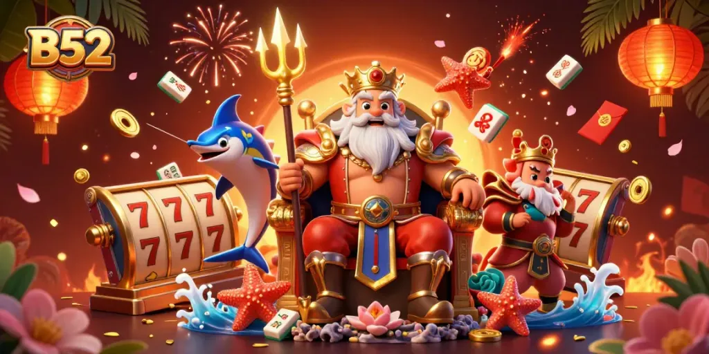 Engage with B52 slots featuring king Neptune and rich casino elements for a dynamic gaming experience.