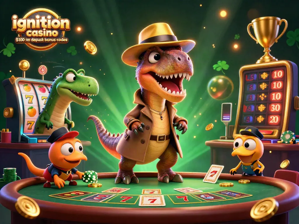 Engage with ignition casino $100 no deposit bonus codes while a velociraptor card counter attempts stealthy play.