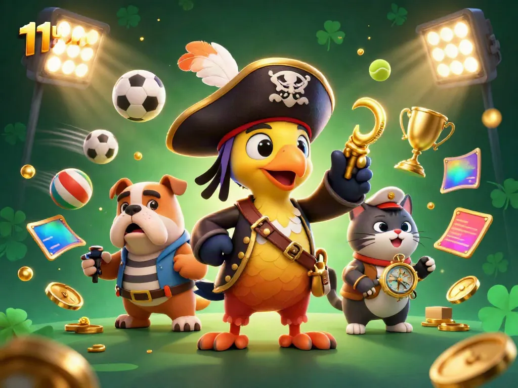 Experience thrilling gameplay at 11uu with vibrant sports elements and engaging characters in a lively casino scene.