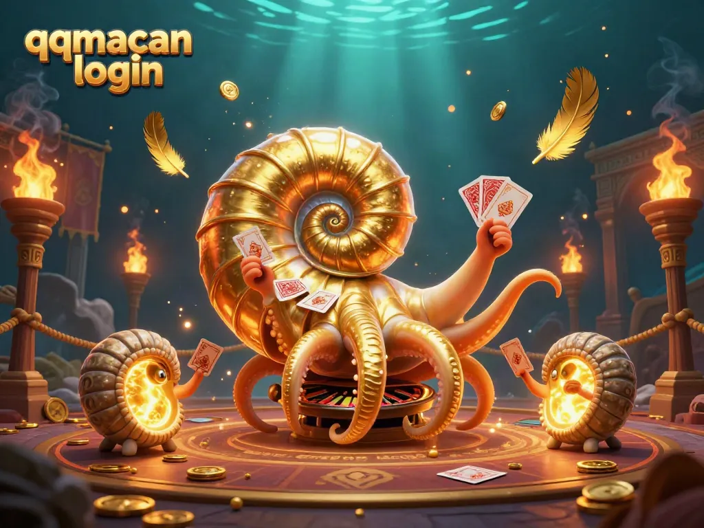 Experience the thrill of gambling with qqmacan login amidst a vibrant casino scene filled with rich details.