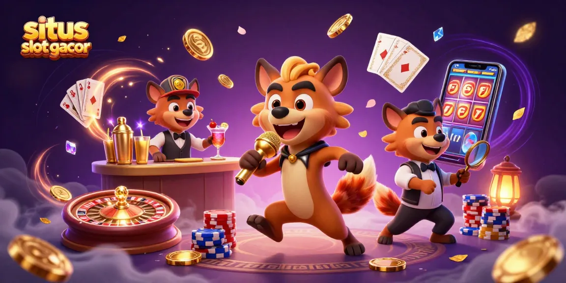 Momen menarik di situs slot gacor dengan hyena komedi dan suasana kasino yang meriah