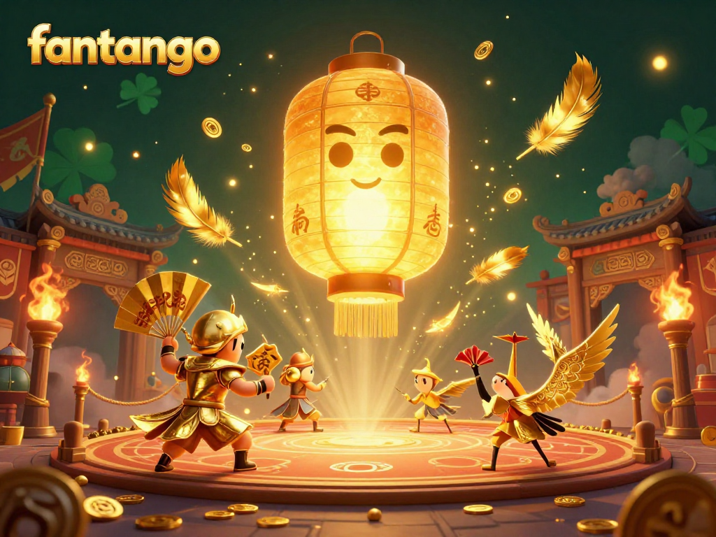 Experience the thrill of gambling with fantango in this vibrant casino scene featuring animated spirits and warriors.